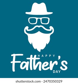 feliz día del padre. gafas de sol, gorra, barba dibujos animados día del padre. te amo papá. archivo de Vector, fondo oscuro, amor de padre e hijo. archivo eps, diseño de publicaciones de redes sociales  