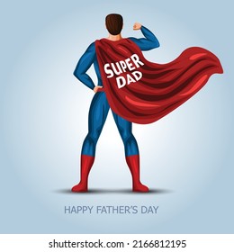 happy fathers day super dad. vector illustration design