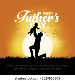 happy fathers day super hero  dad Side View of Lifting Up Baby. abstract vector illustration design