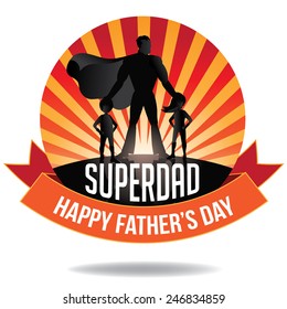 Happy Fathers Day Superdad burst EPS 10 vector royalty free stock illustration