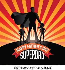 Happy Fathers Day Superdad burst EPS 10 vector royalty free stock illustration