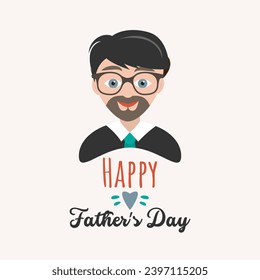 Happy father's day symbol with man