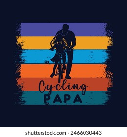 Happy Father's day t shirt template design. Cycling Laver Son