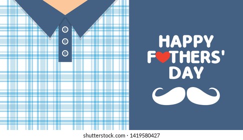 Happy Father's Day template / greeting card with father's clothes vector illustration