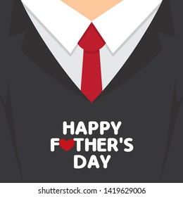 Happy Father's Day template / greeting card with father's clothes vector illustration