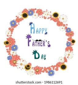 Happy Father's day template vector illustration. 