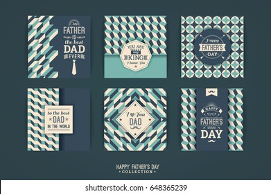 Happy Father's Day templates In Retro Style. Vector illustrations.