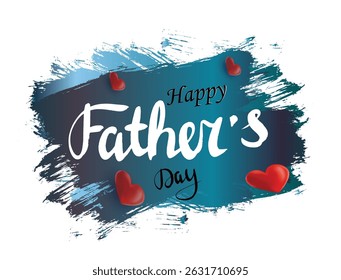 Happy Father's Day Text with Blue brush and white background