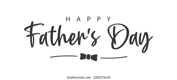 Happy father's Day. Text and bow tie. Vector illustration