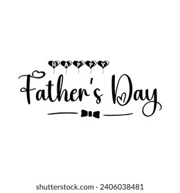 Happy father's Day. Text and bow tie. Vector illustration