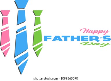Happy Fathers day text. Fathers day card design. Vector templates. Design element for card, poster, banner, flyer and other use.