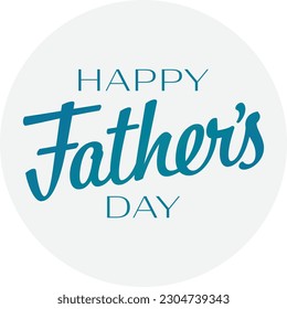 Happy Father's Day Text in Circle for Social Media Post, White Text, Transparent Background, PNG, Happy Father's Day Message