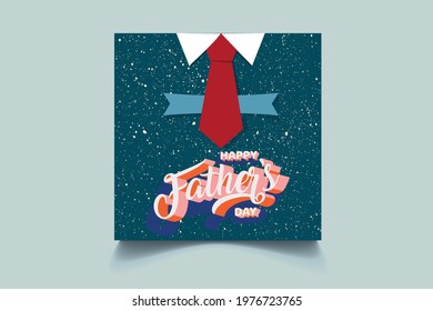 Happy Fathers Day text design on shirt. Social Media Post Banner