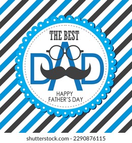 Happy father's day with text and mustache