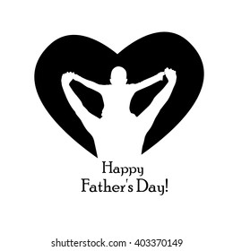 Happy Father's Day. Text. Postcard. Vector