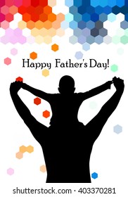 Happy Father's Day. Text. Postcard. Vector