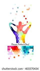 Happy Father's Day. Text. Postcard. Vector