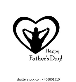 Happy Father's Day. Text. Postcard. Vector