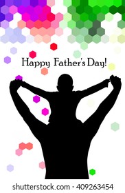 Happy Father's Day. Text. Postcard. Vector
