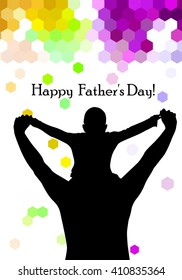 Happy Father's Day. Text. Postcard. Vector