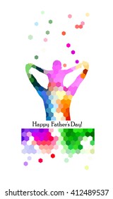 Happy Father's Day. Text. Postcard. Vector