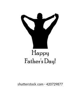 Happy Father's Day. Text. Postcard. Vector