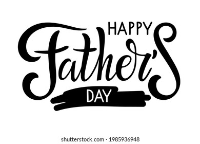 Happy Fathers Day text template. Handwritten calligraphy vector illustration. Baby First Fathers day. Modern brush calligraphy. Sublimation print for mug, t-shirt, sticker, brochure, poster, label