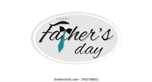  Happy father's day text, vector illustration.