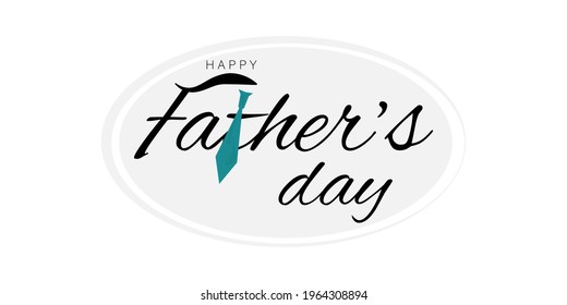  Happy father's day text, vector illustration.