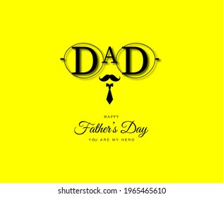Happy father's day text, vector illustration.