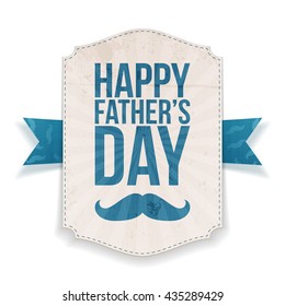 Happy Fathers Day textile Banner with Ribbon