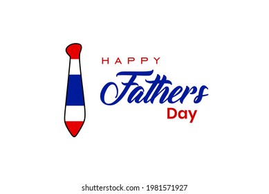 Happy Fathers Day With the Thailand Flag, Holiday concept. Template for background, banner, card, poster, t-shirt with text inscription, vector eps 10