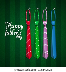 Happy Fathers day theme with ties, Holiday gift card illustration