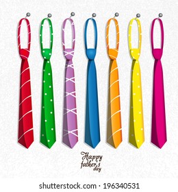 Happy Fathers day theme with ties, Holiday gift card illustration