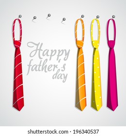Happy Fathers day theme with ties, Holiday gift card illustration