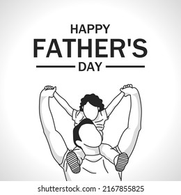 Happy father's day theme vector illustration. Suitable for Poster, Banners, campaign and greeting card.