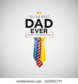 Happy Father's Day with a tie background