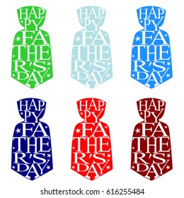 Happy Father's Day Tie with Stars Vector