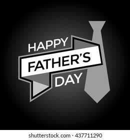 Happy Father's Day with Tie Vector Element - Ribbon