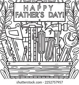  Happy Fathers Day Toolbox Coloring Page for Kids