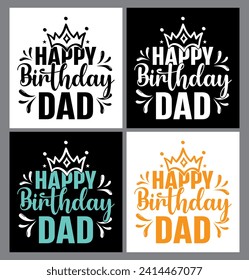 Happy fathers day t-shirt design bundle. Fathers day typography t-shirt design. Fathers day best t-shirt design. Trendy t-shirt design.