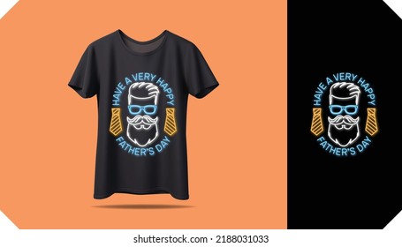 Happy father's day t-shirt vector mockup print design for men's. Father's day quotes. Daddy t-shirt
