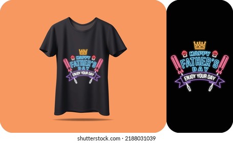 Happy father's day t-shirt vector mockup print design for men's. Father's day quotes. Daddy t-shirt