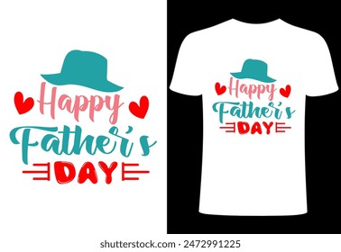 Happy fathers day T-shirt, World's best dad T-shirt design, father niche vector top trending  typography and best selling T- shirt on print. 