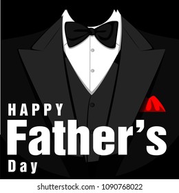 Happy Father's Day Tuxedo Black Background Vector Image
