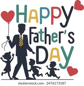 Happy Fathers day typhography vector art illustration