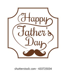 Happy Father's Day. Typographic design. Father's Day lettering. Brown text isolated on white background. Vector illustration