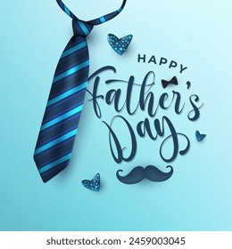 Happy Fathers Day Typographic Vector Background Design Template