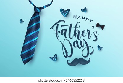 Happy Fathers Day Typographic Vector Background Design Template