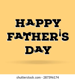 Happy Father's Day Typographical Background with dad elements. vector illustration